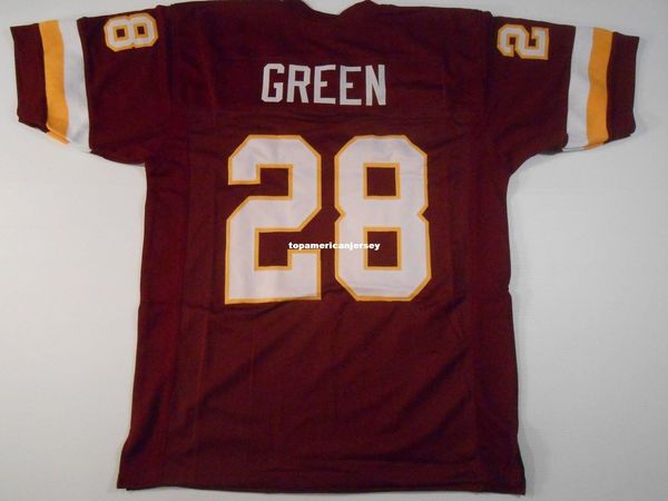 

retro custom sewn stitched #28 darrell green burgundy mitchell & ness jersey s-5xl,6xl men's football jerseys rugby, Black;blue