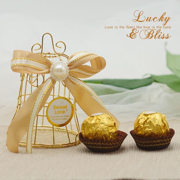 

creative wedding candy boxes european iron bird cage gift boxes golden cage personalized wedding candy box