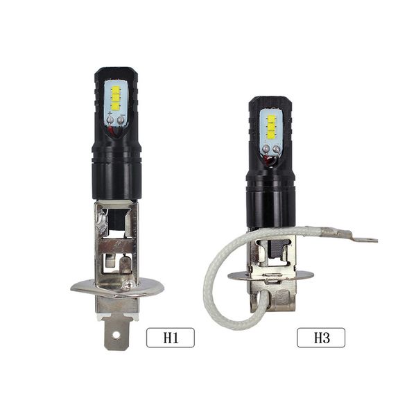 

2pcs auto headlamps csp 1919 h1 h3 6smd led front fog lights white light bulbs 12v 80w 6500k car led bulbs fog lights