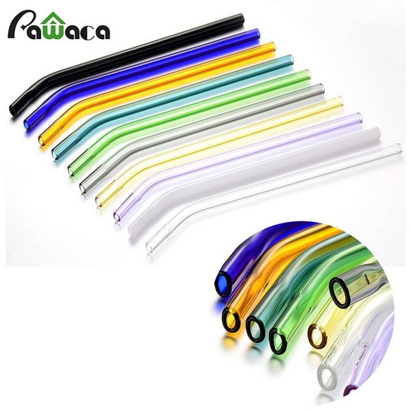 

1pc clear glass straws pressure nozzle drinking straws eco friendly reusable with cleaning brush cloth and storage box