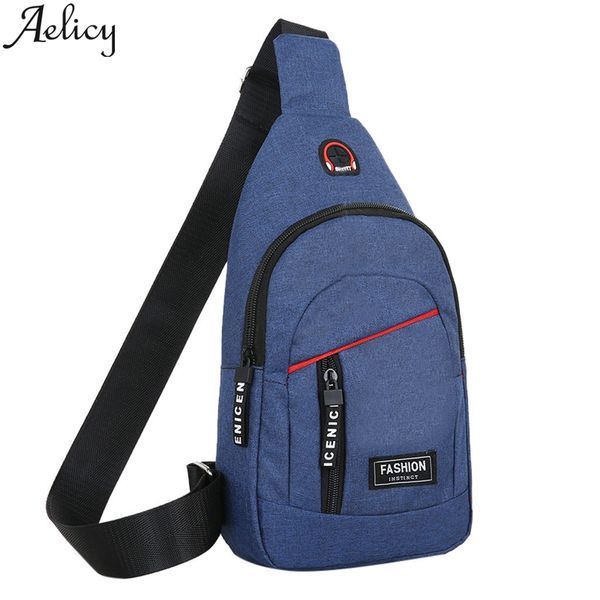 

aelicy crossbody bags for men usb men's fashion canvas chest bag casual messenger single shoulder mobile phone bag for running