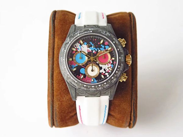 

designer watches 40x11mm luxury men's watch with carbon fiber casing reloj de lujo 7750 automatic movement luxury mens watches 2020