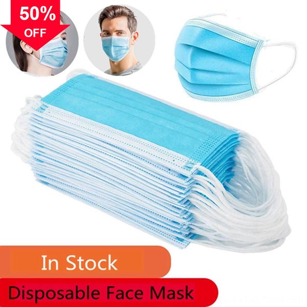 

D8wEL Disposable 3-Layer Non-woven Protective Mouth Soft Breathable face filter masks with Hygiene mask fast shipping
