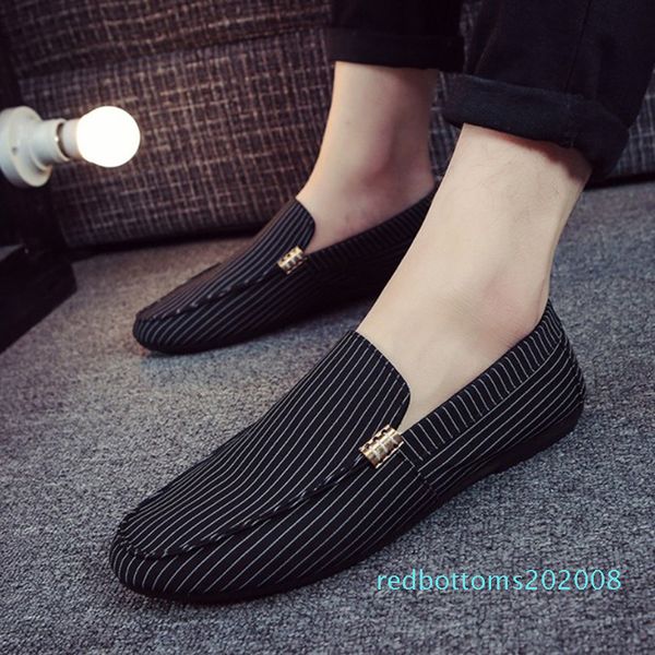 

canvas men shoes slip-on men casual shoes new 2020 plimsolls breathable male footwear spring autumn flat r08, Black
