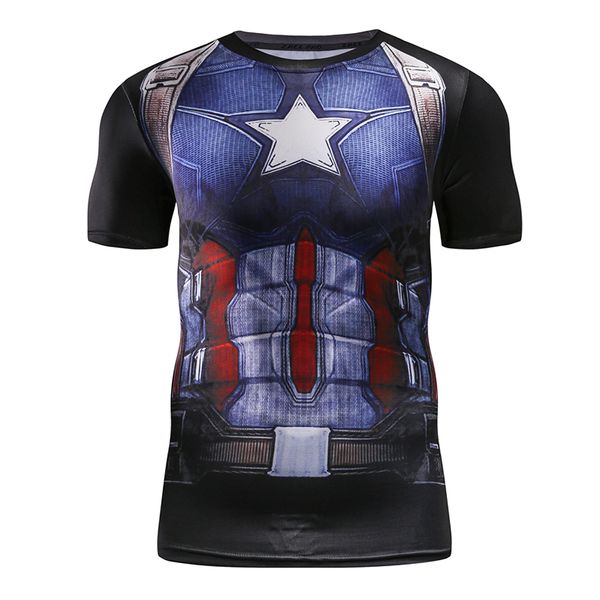 

t-shirts men 3d elastic t shirts compression t shirt short sleeve male crossfit fitness bodybuilding clothes running t-shirts, Black;blue