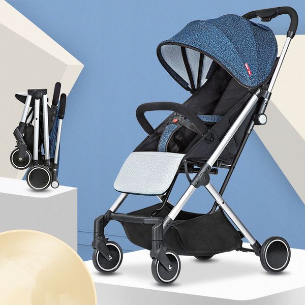 

5.3 kg lightweight baby stroller traveling pram for newborns high landscape four-wheel baby trolley folding portable stroller