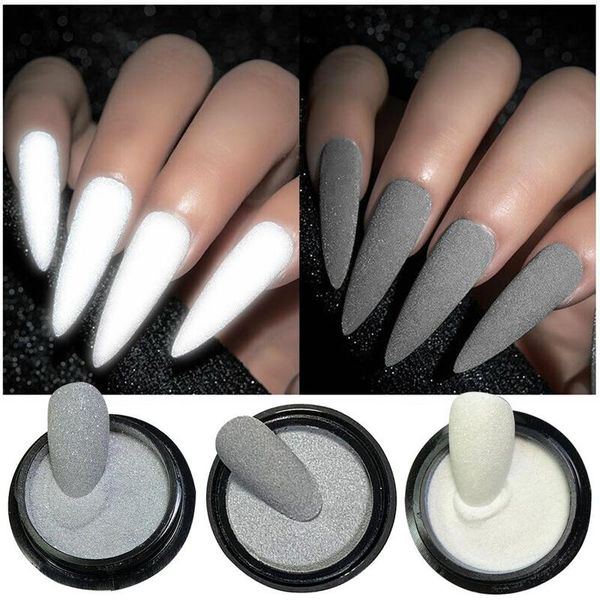 

1pcs new shiny laser powder reflective nail glitter powder shiny dust sparkling pigment fluorescent nail art decorations, Silver;gold