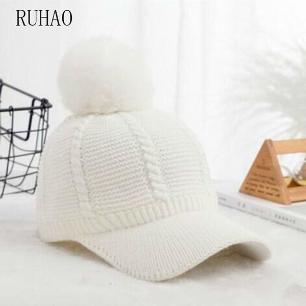 

maershei korean hair ball hat female autumn and winter warm wild knit wool cap, Blue;gray
