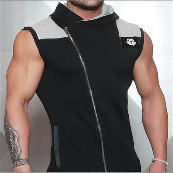

men's hoodies & sweatshirts crime body engineers hoodies stringer vest man body engineers fitness movement sleeveless vest vst1, Black
