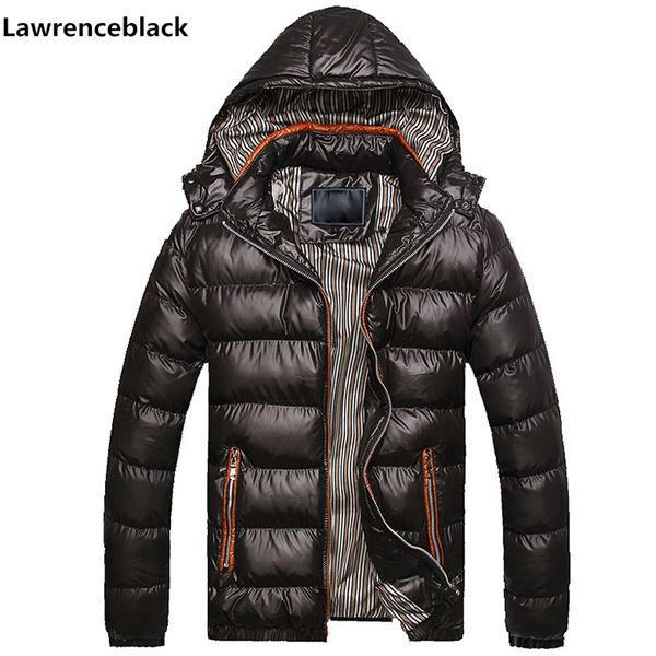 

brand winter jacket men new parka coat man hood hat men outwear down warm fashion casual thick mens parkas plus size xs-4xl 5xl, Black