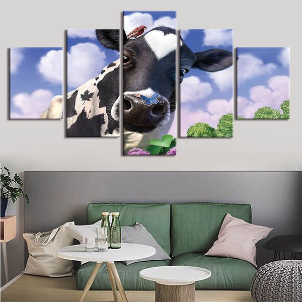 2019 Poster Canvas Paintings Modular Room Decor Cute Cow