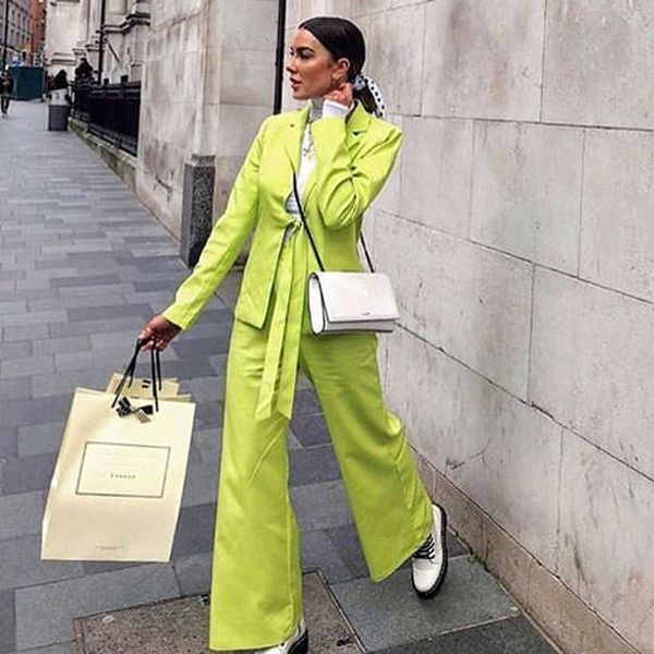 

women designer tracksuits fashion ol 2 piece pants solid color slim lapel neck suit jackets fashion women tracksuits, White