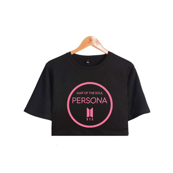 

hoodies bts map of the soul persona navel exposed short sleeve t shirt female paragraph hoodie, Blue;black