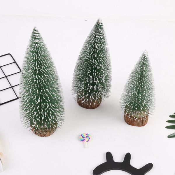 

tablechristmas tree miniature pine frosted with colorful led design trees with wood base crafts home decor ornaments