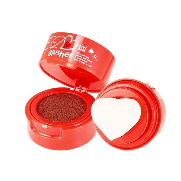 

protective long lasting air cushion seal blush cream contour makeup palette heart blusher palette orange peach color