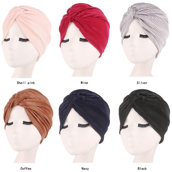 

muslim women satin cross ruffle chemo sleep turban headwear scarf beanie cap hat for cancer patient hair loss accessories