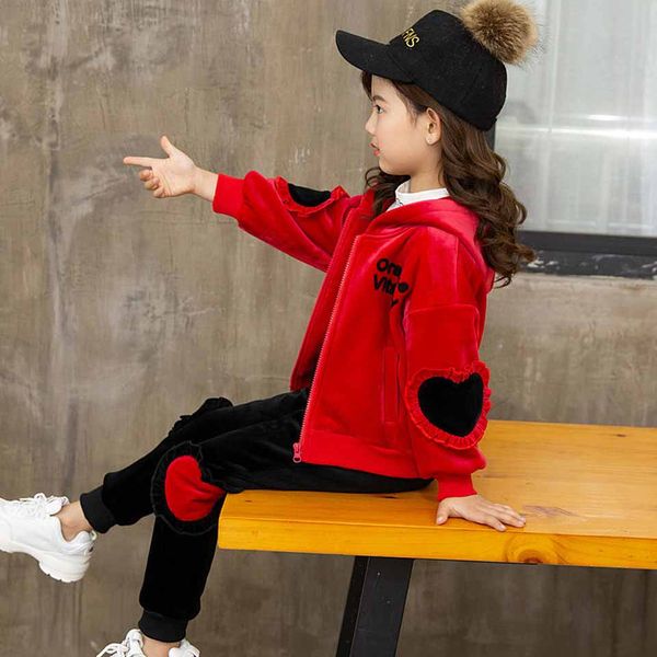 

baby girl clothing set cotton spring kids set full sleeve + pants 2pcs cartoon heart children outfits 4-12 years, White
