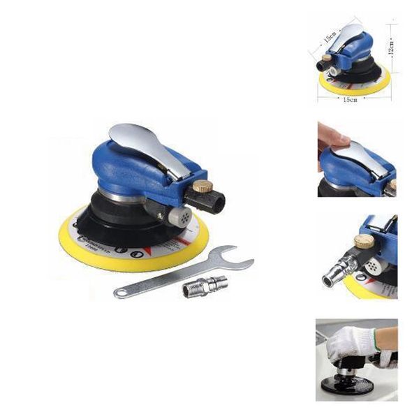 

6" air palm al sander random hand sanding pneumatic for grinding operations