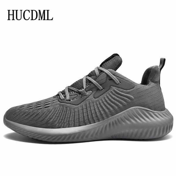 

hucdml brand 2019 new lycra mesh breathable men's casual shoes lace up light sneakers tenis masculino adulto big size 39-47, Black