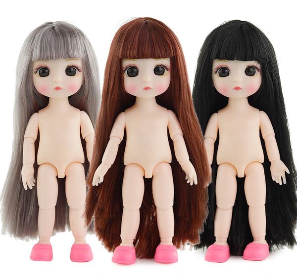 

new 13 movable jointed dolls toys mini 16cm bjd baby girl boy doll naked nude body fashion dolls toy for girls gift