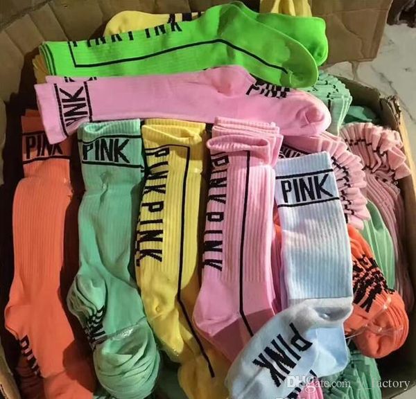 

Розовые Письменные Женские Носки Колено Высокие Спортивные Чирлидеры Чулки Love Pin