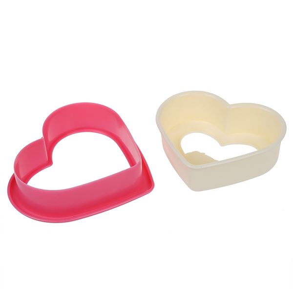 

heart-shaped sandwich maker bread mould cutter--pink and ivory other bakeware