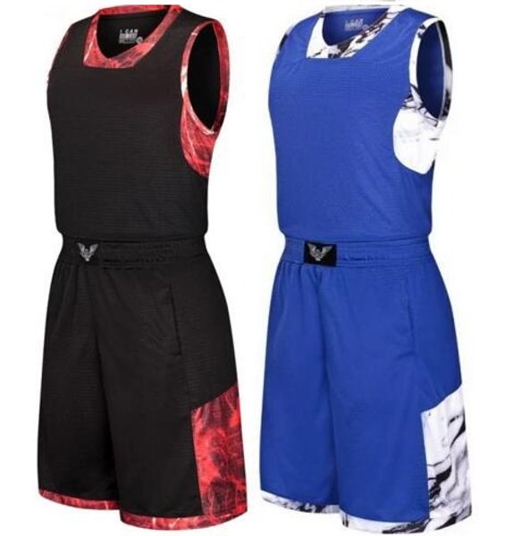 

personality customized mens basketball sets with shorts,basketball suit custom suit,jerseys university big code competition training wears, Black;red