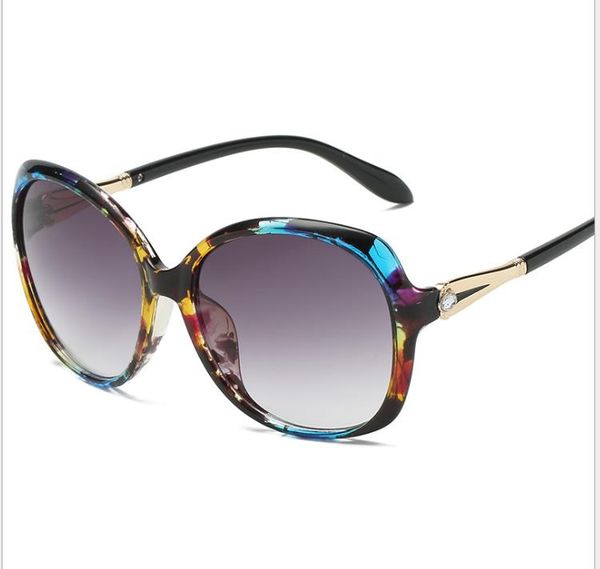 

color print with diamond large frame sunglasses simple uv protection pc sunglasses for ladies new frog mirror, White;black