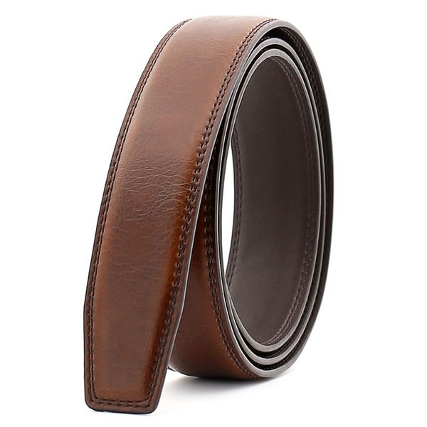

leather belt men without buckle men accessories genuine leather man's belt strap blak brown 110cm-130cm ce122, Black;brown