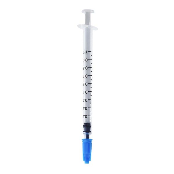 Siringhe Erogatrici 1cc 1ml Plastica Con Punta Tappo Azzurro Confezione Da 100