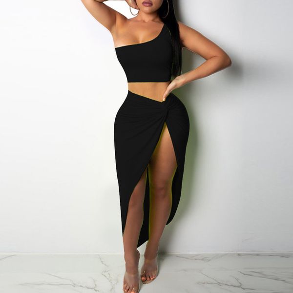 

two piece set 2 piece set women two outfits crop and skirt bodycon matching sets summer clothes 2019 y*, White