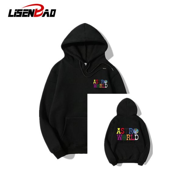 

lisenbao 2020 cotton hoodie sweatshirt mens hip hop pullover hoodies streetwear casual astroworld men hoodie s-xxl, Black