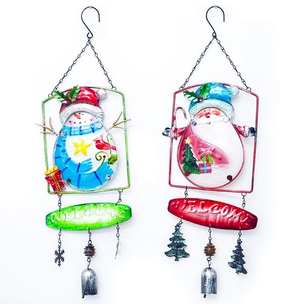 

innovative wind chimes christmas pendant tree ornaments house decorations iron painted party home decorative bell ornaments