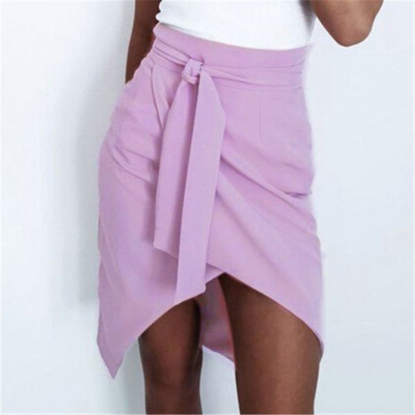 

trendy women clothes solid bandage high waist pencil bodycon casual polyester mini skirts one pieces, Black