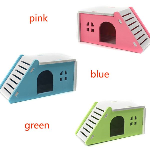 Bricolage italique petite maison de hamster Pet Hamster maisons lit Cage nid hérisson cochon d'inde château jouet bleu rose vert