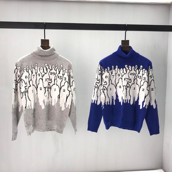 

19ss mens designer sweaters luxury turtle neck  print mens clothes jumper long sleeve women jacket tag new, White;black