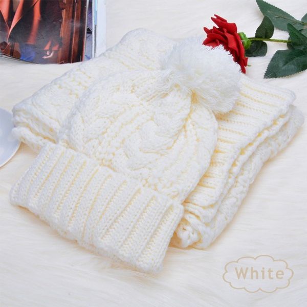 

winter 2pcs set scarf and hat plush ball beanie autumn lady warm knitted cap vintage women bonnet femme, Blue;gray