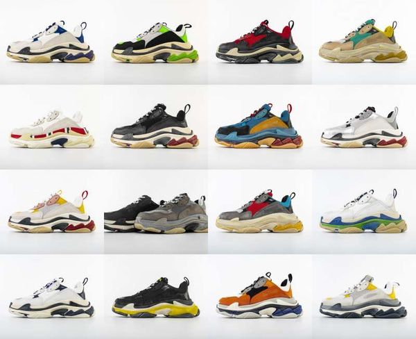 

Горячая распродажа дизайнерская обувь класса люкс Paris 17FW Triple-S 2.0 кроссовки модные женские мужские повседневная обувь оранжевый синий тройной S Chaussures размер 36-45