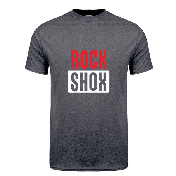 

rockshox rock shox t shirt new fashion short sleeve moutain mtb biker bicycler t-shirts tees lh-057, White;black