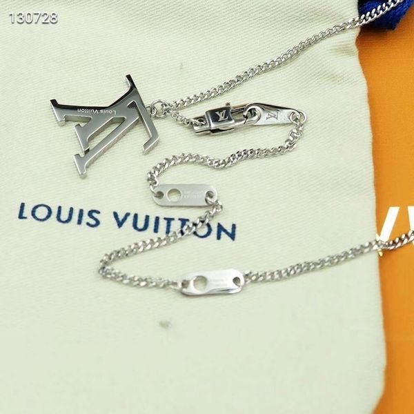 

2020 fashion jewelry brand stainless necklaces gold silver colors pendant necklaces bangles pulseiras for man and women with gift box