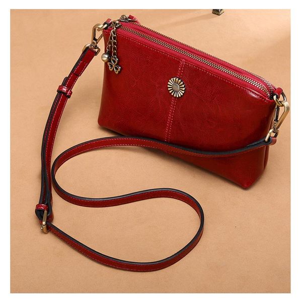 

designer- bag 2019 new tide mini slant small bag explosive retro oil wax true leather bag handbag