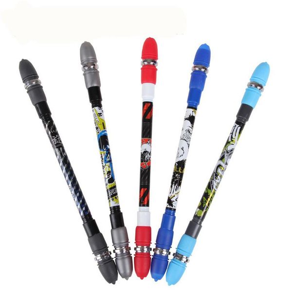 

zg-5091 ball point penspinning non slip coated spinning pen learning office supplies, Blue;orange