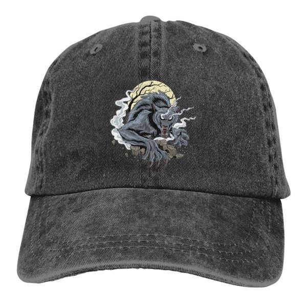 

ware wolf dark night vintage adjustable trucker cap for adult