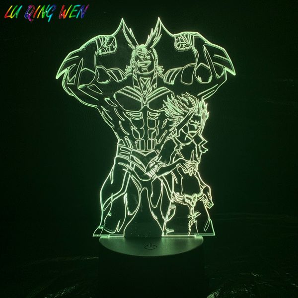 

my hero academia all might figure usb 3d led night light boys child kids baby gifts japanese anime table lamp bedside