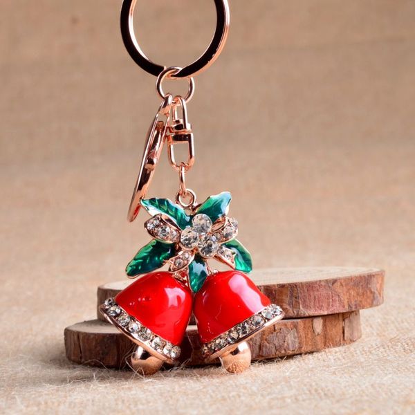 

delicate christmas bell key ring charm pendant metal keychain christmas gifts party favors