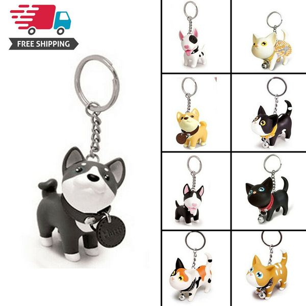 

милый щенок мопс кошка кролик ключ крышка крышка брелок брелок пвх кейс для ключей унисекс