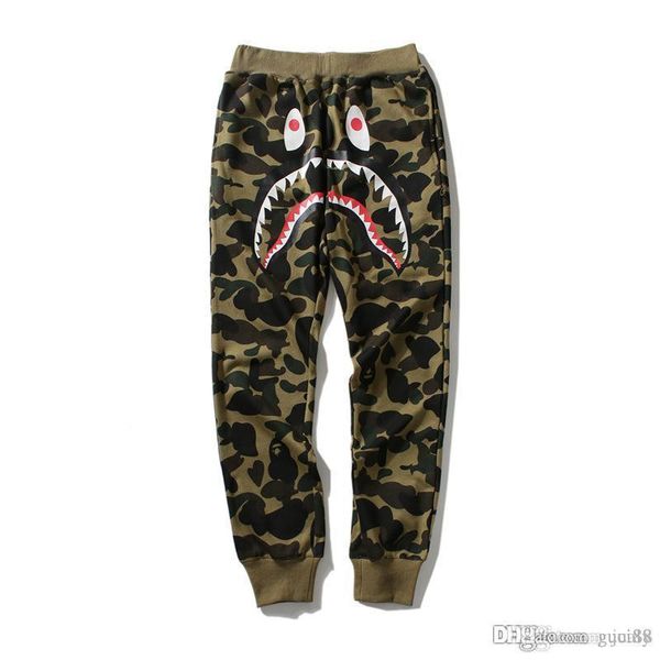 

2018 new camouflage ape pants men's casual pants justin bieber teenage cartoon prints thin pants trousers fear of god sale, Black;white