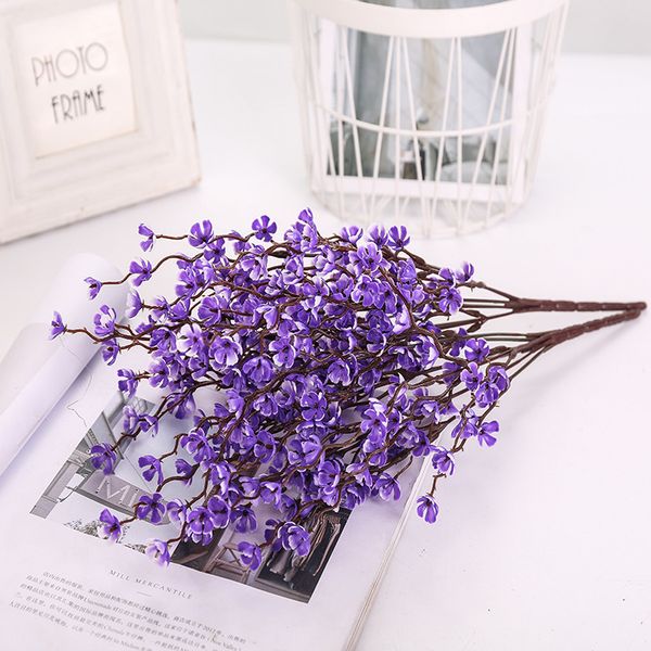 

5pcs artificial flowers 35cm plastic snow plum home decor potted flower shooting props flowers fake plants house plants bonsai