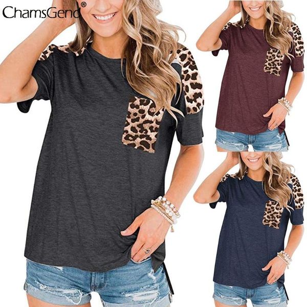 

fashion leopard print t-shirt women summer short sleeve o-neck tee casual loose streetwear shirts tunics mujer de moda 2020, White