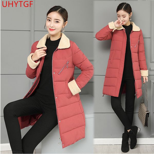 

ladies winter jacket new down cotton clothing lamb fur collar women's coat plus size winter women's jacket female park warm coat, Tan;black
